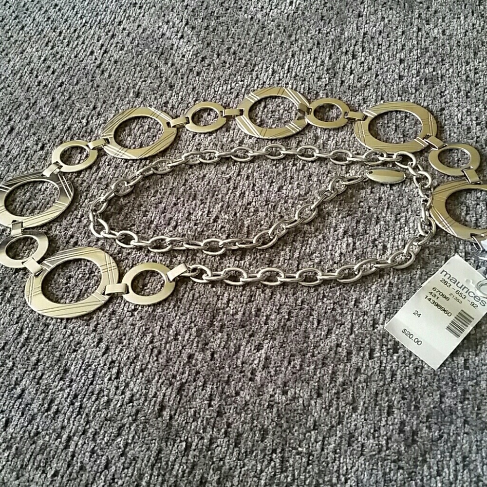 Plus size silver colored belt